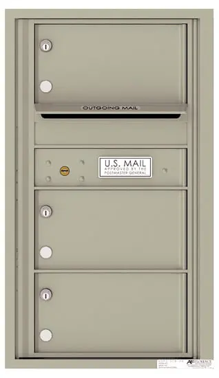 Recessed 4C Horizontal Mailbox – 3 Doors – Front Loading – 4C08S-03 – USPS Approved Product Image