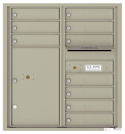 Florence Recessed 4C Horizontal Mailbox – 10 Tenant Doors, 1 Parcel Locker – Front Loading – 9 Doors High – USPS Access Product Image