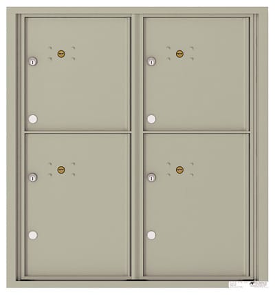 Surface Mount 4C Horizontal Mailbox – 4 Parcel Lockers – Front Loading – 4C09D-4P-SM Product Image