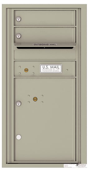 Florence Recessed 4C Horizontal Mailbox – 2 Tenant Doors, 1 Parcel Locker – Front Loading – 9 Doors High – USPS Access Product Image
