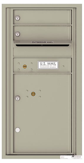 Surface Mount 4C Horizontal Mailbox – 2 Doors 1 Parcel Locker – Front Loading – 4C09S-02-SM Product Image