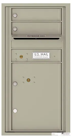 Recessed 4C Horizontal Mailbox – 2 Doors 1 Parcel Locker – Front Loading – 4C09S-02 – USPS Approved Product Image