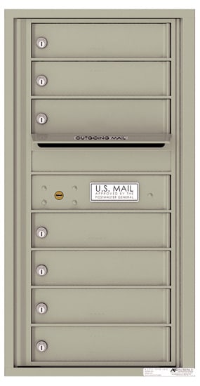 Surface Mount 4C Horizontal Mailbox – 7 Doors – Front Loading – 4C09S-07-SM Product Image