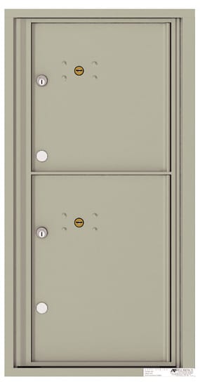 Recessed 4C Horizontal Mailbox – 2 Parcel Lockers – Front Loading – 4C09S-2P – USPS Approved Product Image