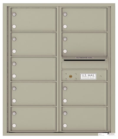 Surface Mount 4C Horizontal Mailbox – 9 Doors – 4C10D-09-4CSM10D – USPS Approved Product Image