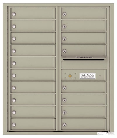 Recessed 4C Horizontal Mailbox – 18 Doors – Front Loading – 4C10D-18-CK25750 – Private Delivery Product Image