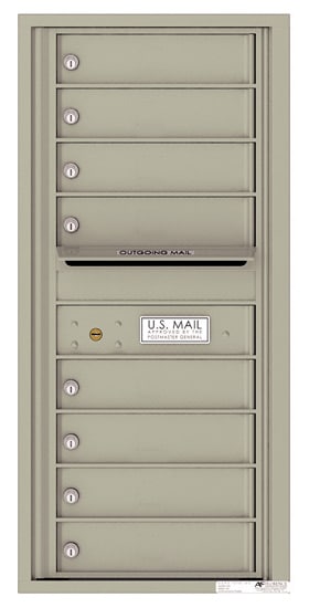 Recessed 4C Horizontal Mailbox – 8 Doors – Front Loading – 4C10S-08-CK25750 – Private Delivery Product Image