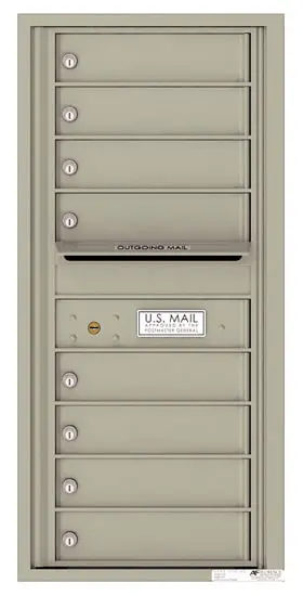 Recessed 4C Horizontal Mailbox – 8 Doors – Front Loading – 4C10S-08 – USPS Approved Product Image