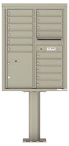 Florence 4C Pedestal 4C11D-15-P Postal Grey
