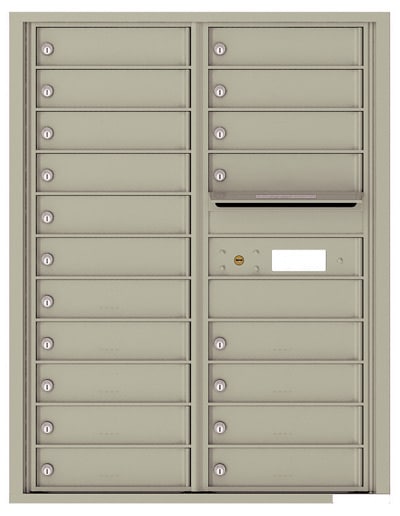 Surface Mount 4C Horizontal Mailbox – 19 Doors 0 Parcel Locker – Front Loading – 4C11D-19-4CSM11D – USPS Approved Product Image