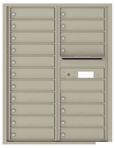 Surface Mount 4C Horizontal Mailbox – 19 Doors 0 Parcel Locker – Front Loading – 4C11D-19-SM Product Image