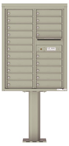 Florence 4C Pedestal 4C11D-20-P Postal Grey