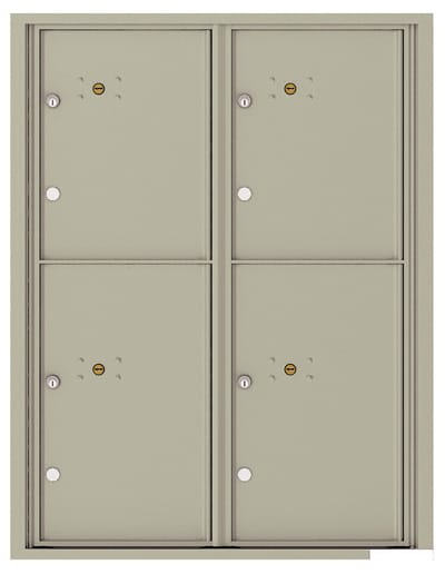 Recessed 4C Horizontal Mailbox – 4 Parcel Lockers – Front Loading – 4C11D-4P – USPS Approved Product Image