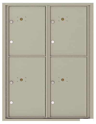 Surface Mount 4C Horizontal Mailbox – 4 Parcel Lockers – Front Loading – 4C11D-4P-SM Product Image