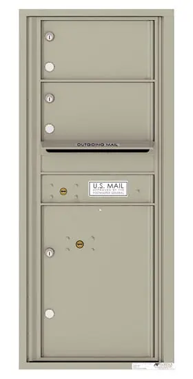 Recessed 4C Horizontal Mailbox – 2 Doors 1 Parcel Locker – Front Loading – 4C11S-02 – USPS Approved Product Image