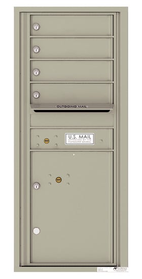 Florence Recessed 4C Horizontal Mailbox – 4 Tenant Doors, 1 Parcel Locker – Front Loading – 11 Doors High – USPS Access Product Image