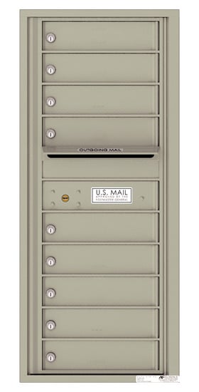 Recessed 4C Horizontal Mailbox – 9 Doors – Front Loading – 4C11S-09 – USPS Approved Product Image