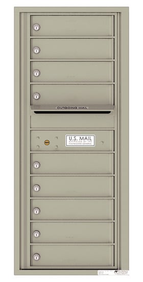 Recessed 4C Horizontal Mailbox – 9 Doors – Front Loading – 4C11S-09-CK25750 – Private Delivery Product Image