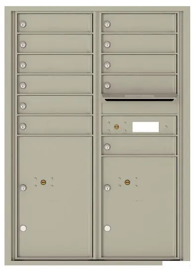 Recessed 4C Horizontal Mailbox – 11 Doors 2 Parcel Lockers – Front Loading – 4C12D-11 – USPS Approved Product Image
