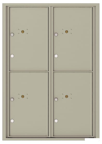 Recessed 4C Horizontal Mailbox – 4 Parcel Lockers – Front Loading – 4C12D-4P – USPS Approved Product Image