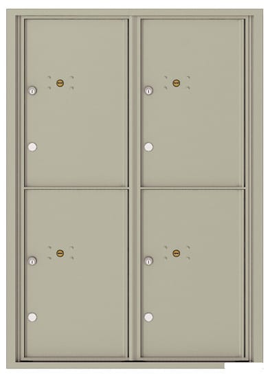 Surface Mount 4C Horizontal Mailbox – 4 Parcel Lockers – Front Loading – 4C12D-4P-SM Product Image