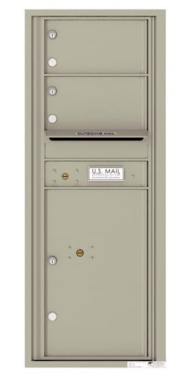 Florence Recessed 4C Horizontal Mailbox – 2 Tenant Doors, 1 Parcel Locker – Front Loading – 12 Doors High – USPS Access Product Image