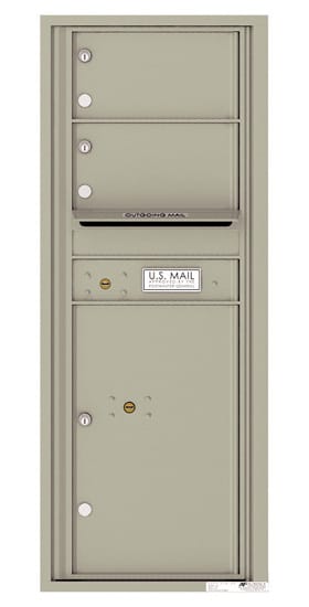 Surface Mount 4C Horizontal Mailbox – 2 Doors 1 Parcel Locker – Front Loading – 4C12S-02-SM Product Image