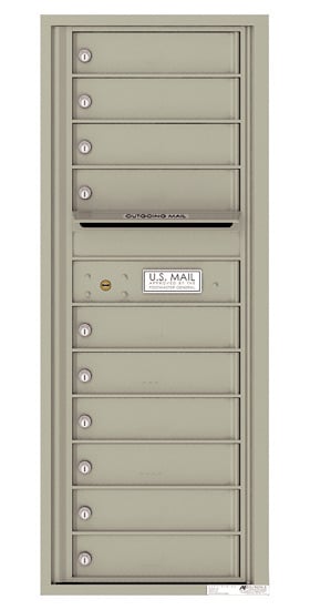 Recessed 4C Horizontal Mailbox – 10 Doors – Front Loading – 4C12S-10-CK25750 – Private Delivery Product Image