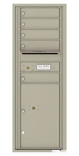 Recessed 4C Horizontal Mailbox – 5 Doors 1 Parcel Locker – Front Loading – 4C13S-05 – USPS Approved Product Image