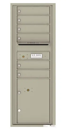 Recessed 4C Horizontal Mailbox – 6 Doors 1 Parcel Locker – Front Loading – 4C13S-06-206550 – Private Delivery Product Image
