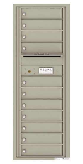 Surface Mount 4C Horizontal Mailbox – 11 Doors – Front Loading – 4C13S-11-SM Product Image