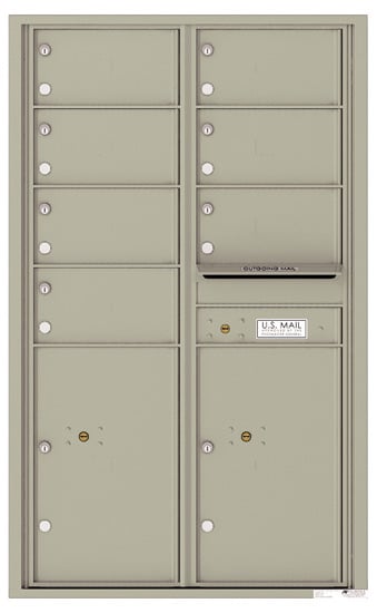 Florence Recessed 4C Horizontal Mailbox – 7 Tenant Doors, 2 Parcel Lockers – Front Loading – 14 Doors High – Private Delivery Product Image