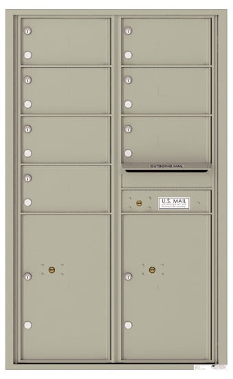 Surface Mount 4C Horizontal Mailbox – 7 Doors 2 Parcel Lockers – Front Loading – 4C14D-07-SM Product Image