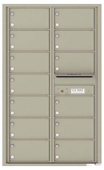 Recessed 4C Horizontal Mailbox – 13 Doors – Front Loading – 4C14D-13-CK25750 – Private Delivery Product Image