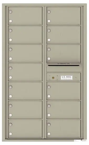 Recessed 4C Horizontal Mailbox – 13 Doors – Front Loading – 4C14D-13 Product Image