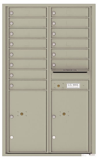 Surface Mount 4C Horizontal Mailbox – 14 Doors 2 Parcel Lockers – Front Loading – 4C14D-14-SM Product Image