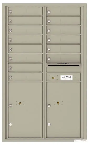 Recessed 4C Horizontal Mailbox – 14 Doors 2 Parcel Lockers – Front Loading – 4C14D-14 – USPS Approved Product Image