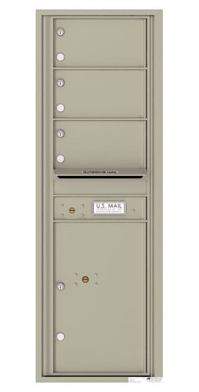 Recessed 4C Horizontal Mailbox – 3 Doors 1 Parcel Locker – Front Loading – 4C14S-03 – USPS Approved Product Image