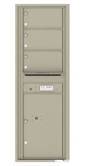Recessed 4C Horizontal Mailbox – 3 Doors 1 Parcel Lockers – Front Loading – 4C14S-03-206550 – Private Delivery Product Image
