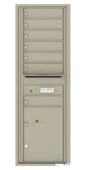 Recessed 4C Horizontal Mailbox – 7 Doors 1 Parcel Locker – Front Loading – 4C14S-07 – USPS Approved Product Image