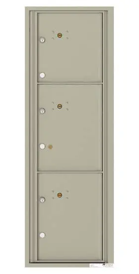 Recessed 4C Horizontal Mailbox – 3 Parcel Lockers – Front Loading – 4C14S-3P – USPS Approved Product Image