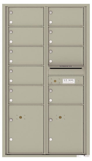 Recessed 4C Horizontal Mailbox – 9 Doors 2 Parcel Lockers – Front Loading – 4C15D-09 – USPS Approved Product Image