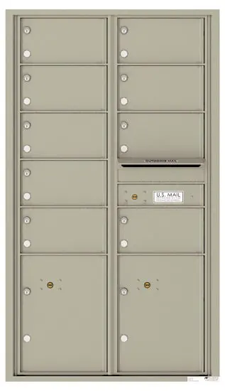 Recessed 4C Horizontal Mailbox – 9 Doors 2 Parcel Lockers – Front Loading – 4C15D-09 – USPS Approved Product Image