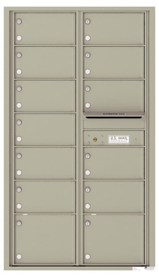 Surface Mount 4C Horizontal Mailbox – 13 Doors 0 Parcel Locker – Front Loading – 4C15D-13-SM Product Image