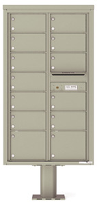 Florence 4C Pedestal 4C15D-13-P Postal Grey