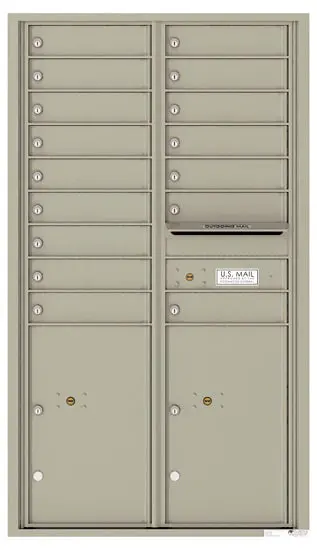 Florence Recessed 4C Horizontal Mailbox – 16 Tenant Doors, 2 Parcel Lockers – Front Loading – 15 Doors High – USPS Access Product Image
