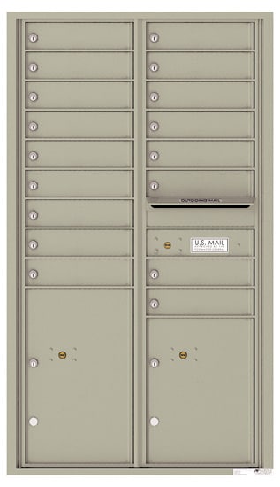 Florence Recessed 4C Horizontal Mailbox – 17 Tenant Doors, 2 Parcel Lockers – Front Loading – 15 Doors High – Private Delivery Product Image