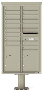 Florence 4C Pedestal 4C15D-17-P Postal Grey