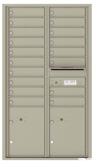Florence Recessed 4C Horizontal Mailbox – 18 Tenant Doors, 2 Parcel Lockers – Front Loading – 15 Doors High – USPS Access Product Image