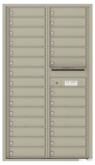 Recessed 4C Horizontal Mailbox – 28 Doors – Front Loading – 4C15D-28 – USPS Approved Product Image